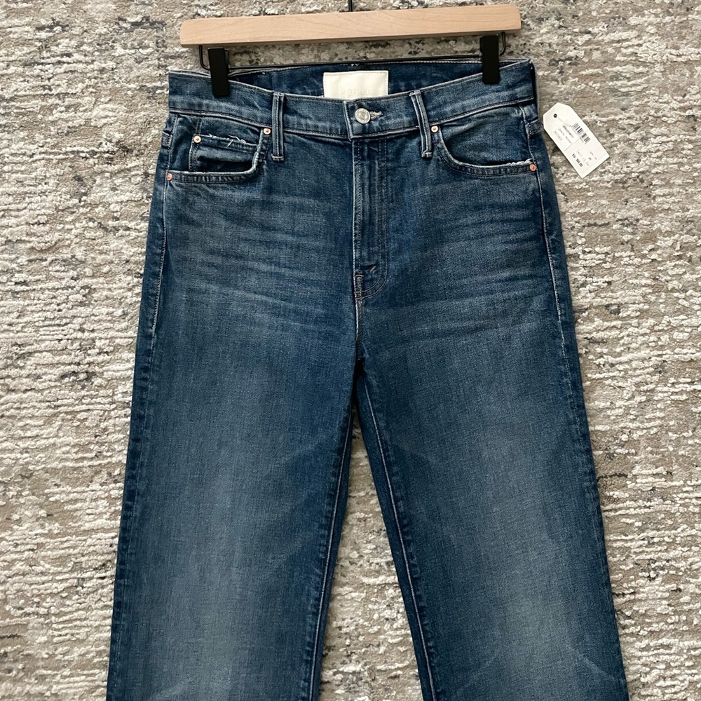 MOTHER Women's Straight Leg Jeans - Dark Blue - Picture 6 of 17